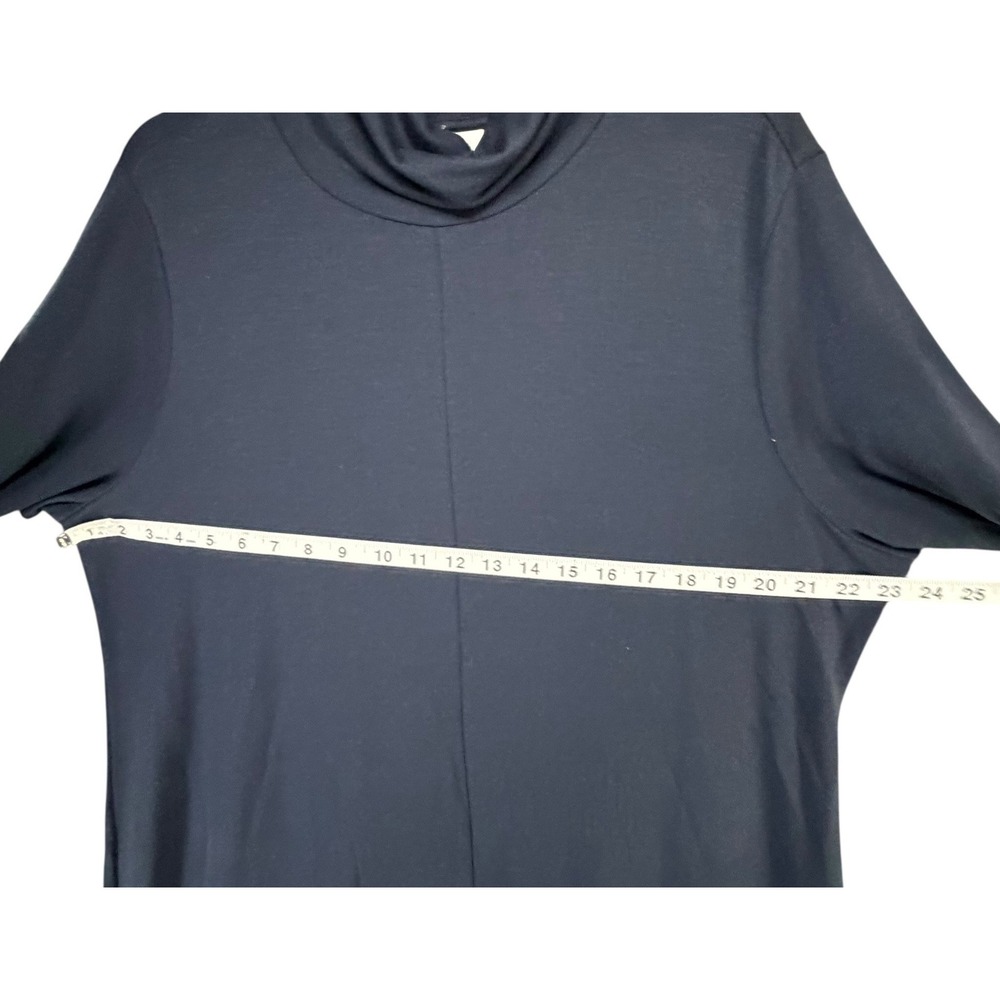 J Jill Pure Jill Luxe Tencel Shift Dress Womens XL Blue Turtleneck Liquid Drape - Picture 8 of 16